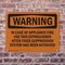 Signmission In Case Of Appliance Fire Use This OSHA Warning Sign, Plastic, 10in W x 7in L, 2PK OS-2PACK-WS-P-710-L-12643 - alternate 4
